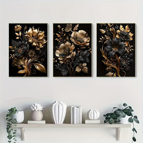 Décor Mural Fleurs Dorées - Projet DIY Élégant et Luxueux