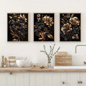 Décor Mural Fleurs Dorées - Projet DIY Élégant et Luxueux