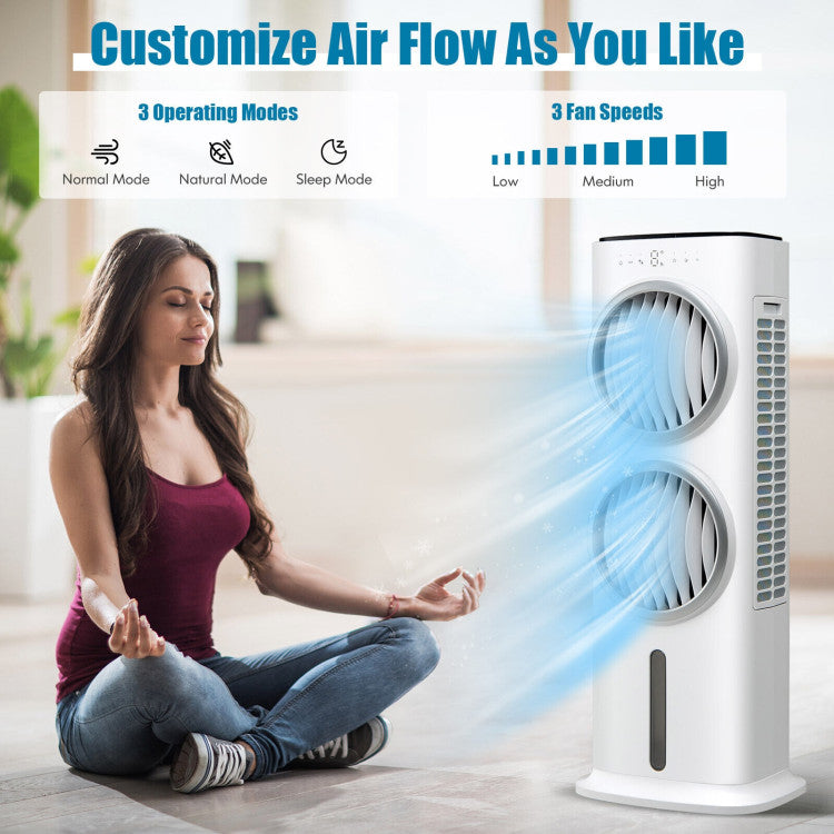 Refroidisseur d'Air Évaporatif Télécommandé - Confort Personnalisé avec Minuterie de 15 Heures