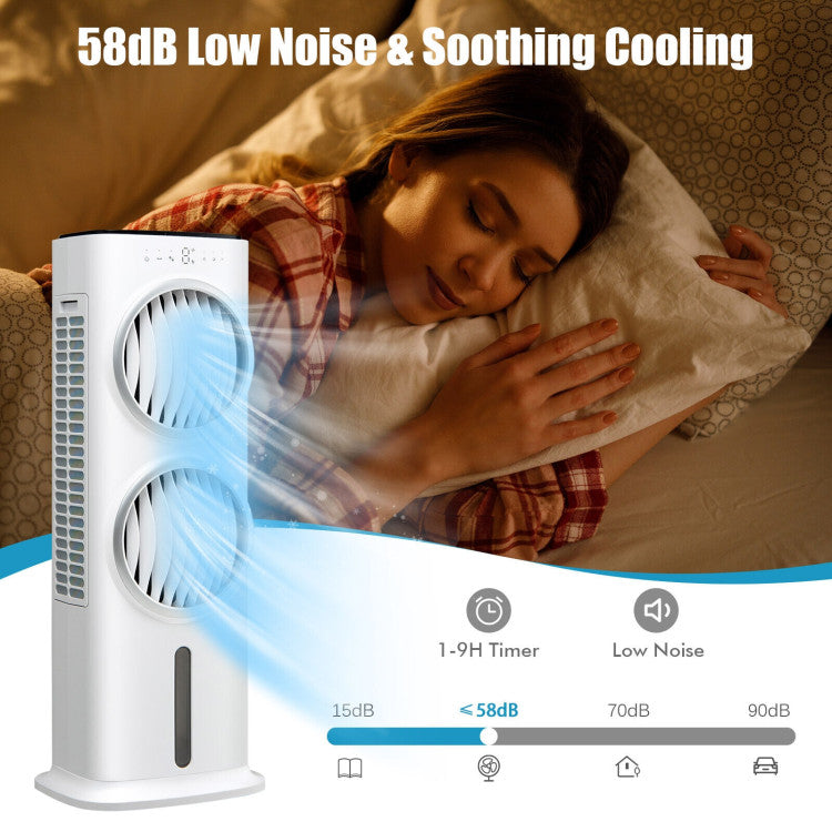 Refroidisseur d'Air Évaporatif Télécommandé - Confort Personnalisé avec Minuterie de 15 Heures