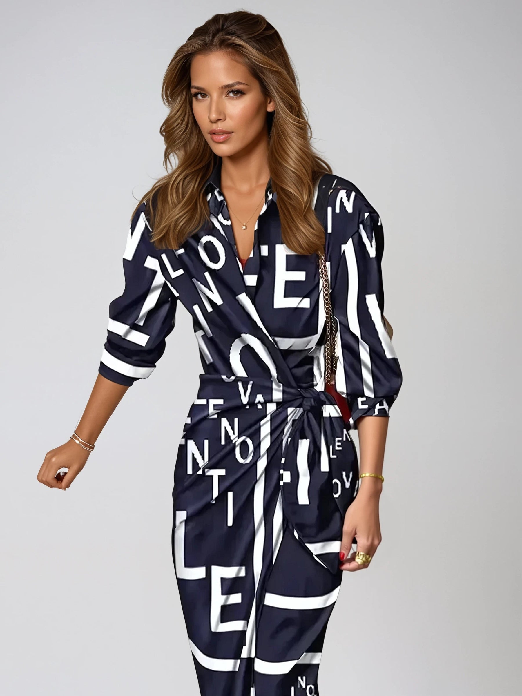 Robe Maxi Élégante Imprimé Abstrait - Style Chic et Confort Optimal