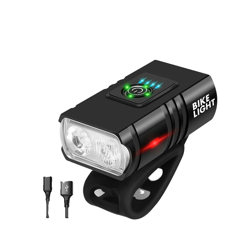Lumières de Vélo Rechargeables USB - 1500 Lumens et 6 Modes de Sécurité