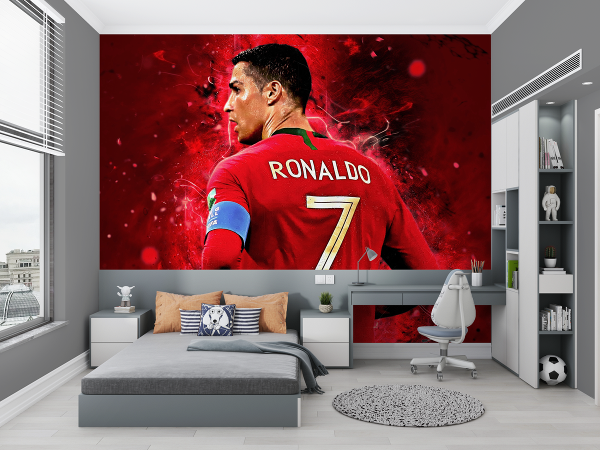 Papier Peint Foot Ronaldo Rouge