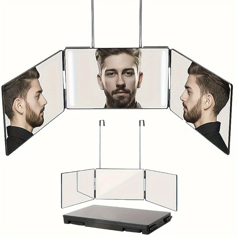 Miroir Rotatif à 3 Faces - Visibilité Complète pour Coiffage Parfait
