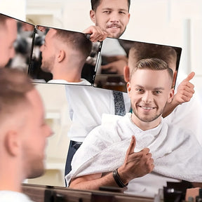 Miroir Rotatif à 3 Faces - Visibilité Complète pour Coiffage Parfait