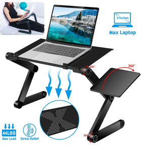 Support pour Ordinateur Portable Ergonomique - Rotation à 360° et Ajustabilité Optimale