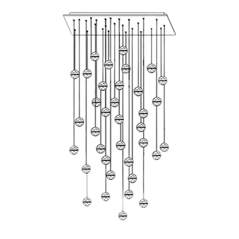 Luminaire Suspendu en Cristal - Éclairage Élégant et Réglable