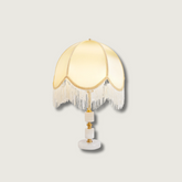 Lampe de Table Rustique en Marbre - Élégante avec Détail en Frange