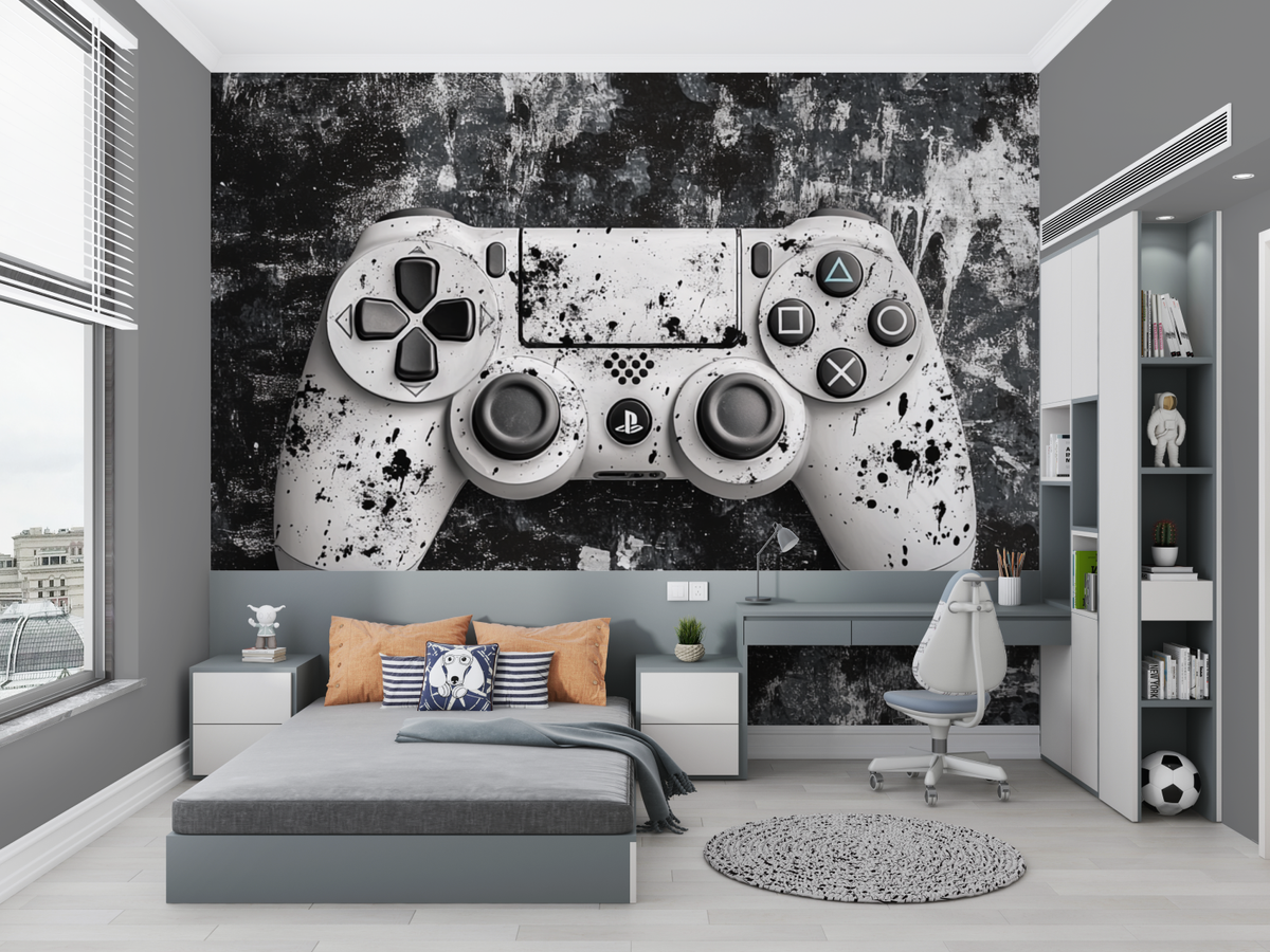 Papier Peint Gamers Console Gris