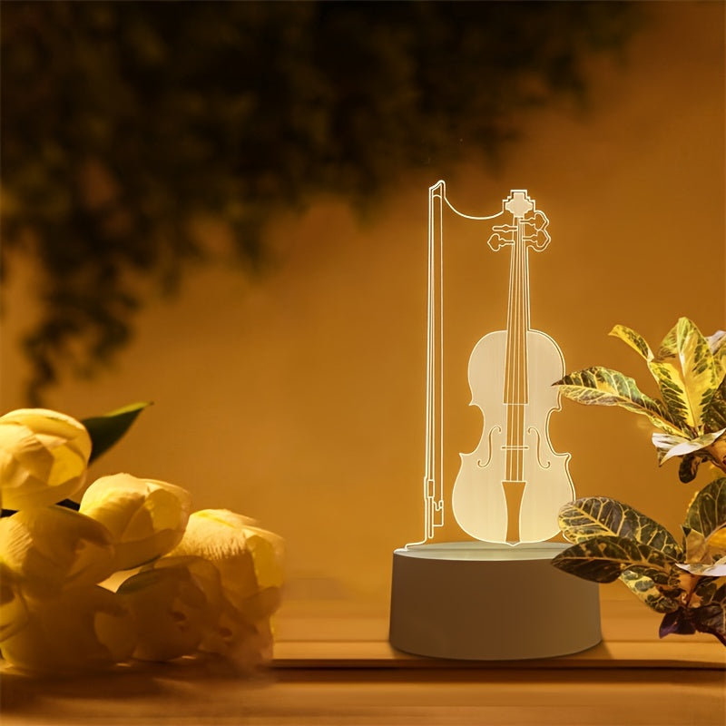 Lampe Sphérique Élégante en Acrylique - Effet 3D de Violoncelle Unique