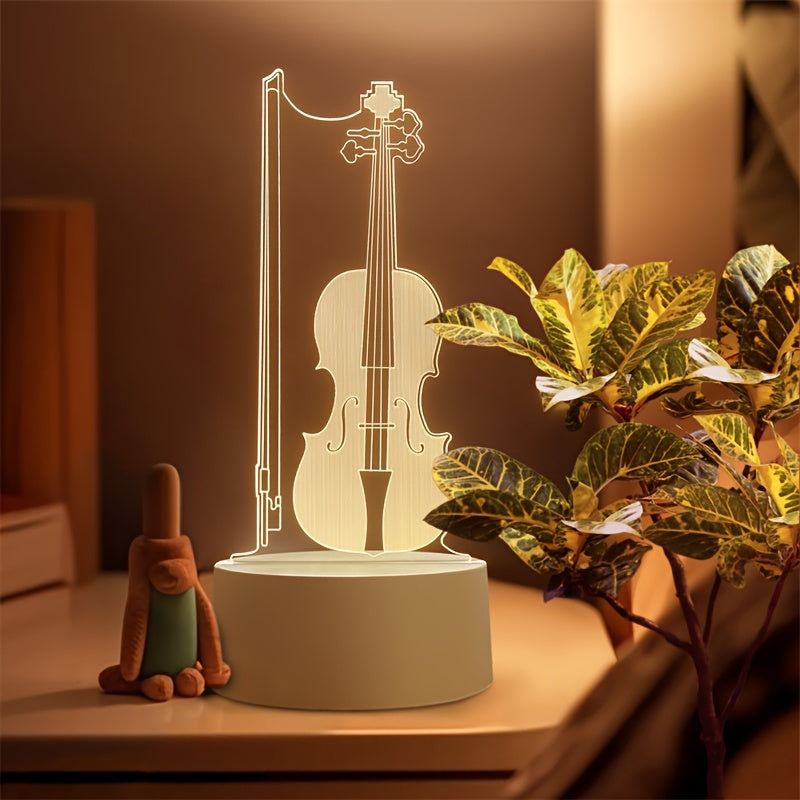 Lampe Sphérique Élégante en Acrylique - Effet 3D de Violoncelle Unique