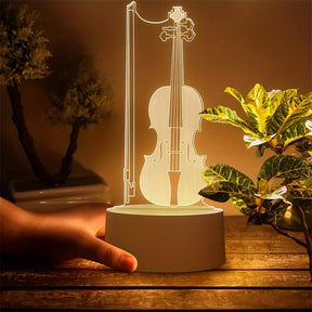 Lampe Sphérique Élégante en Acrylique - Effet 3D de Violoncelle Unique