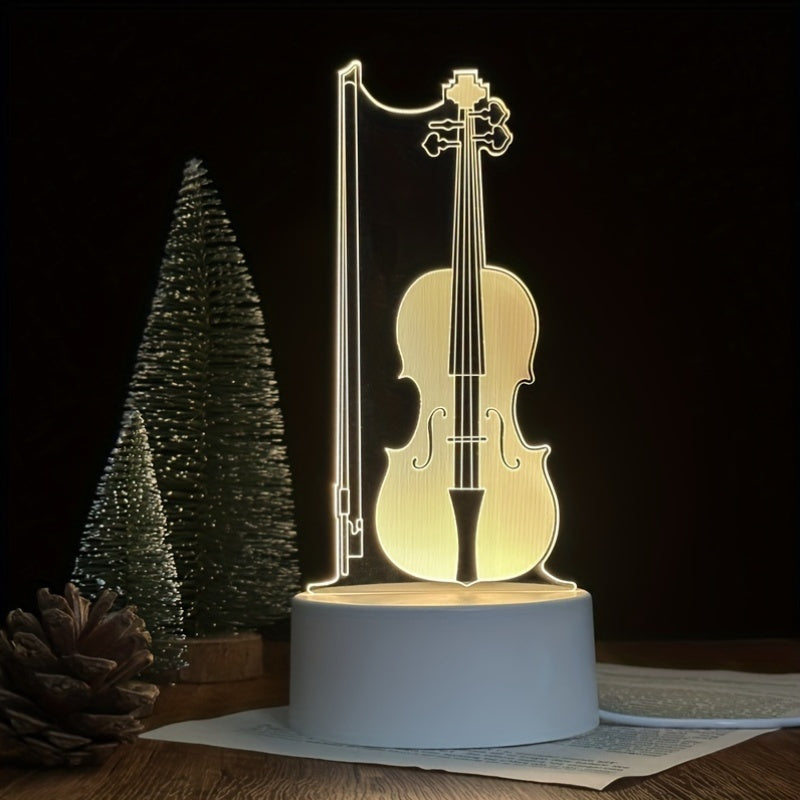 Lampe Sphérique Élégante en Acrylique - Effet 3D de Violoncelle Unique