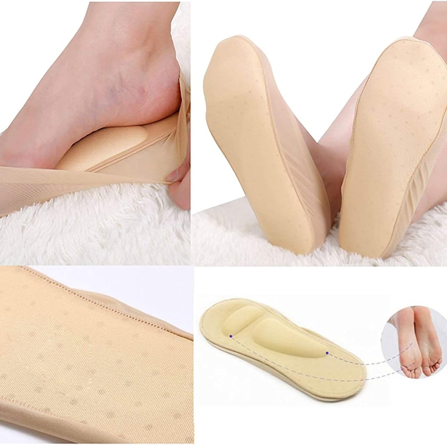 Chaussettes de Soutien de Voûte Plantaire - Respirantes et Antidérapantes pour Femmes