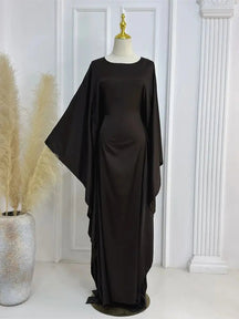 Robe Maxi Élégante pour Femmes - Manches en Cape et Confort Optimal