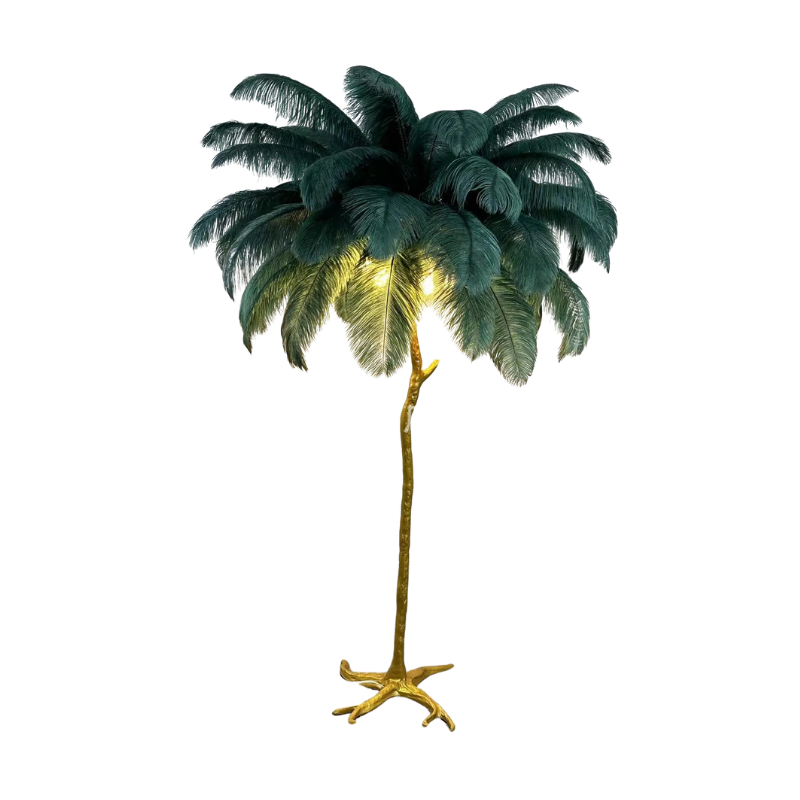Lampe sur Pied en Plume d'Ostrich - Éclairage Ambiant et Élégant