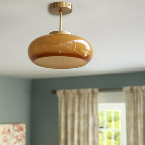 Éclairage Industriel Minimaliste - Design Élégant en Laiton et Verre