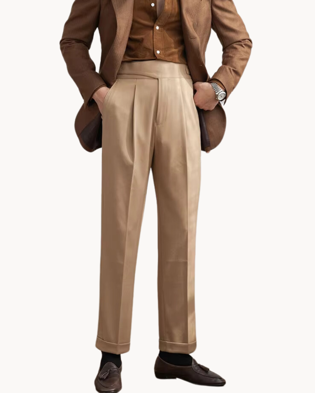 Pantalon Sur-Mesure Élégant pour Hommes - Polyvalent et Résistant aux Rides