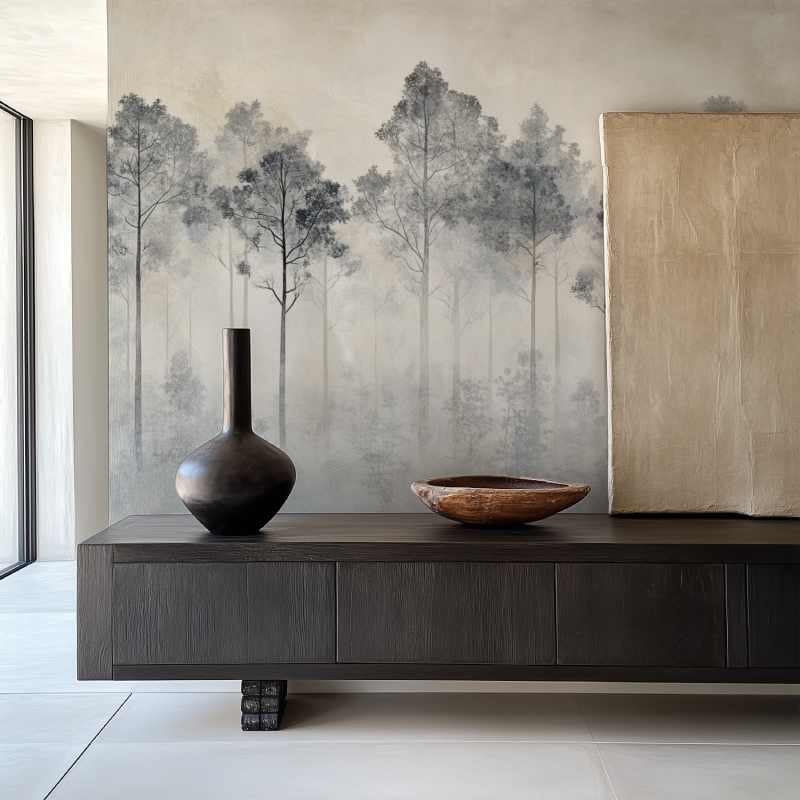 Papier Peint Arbre Gris