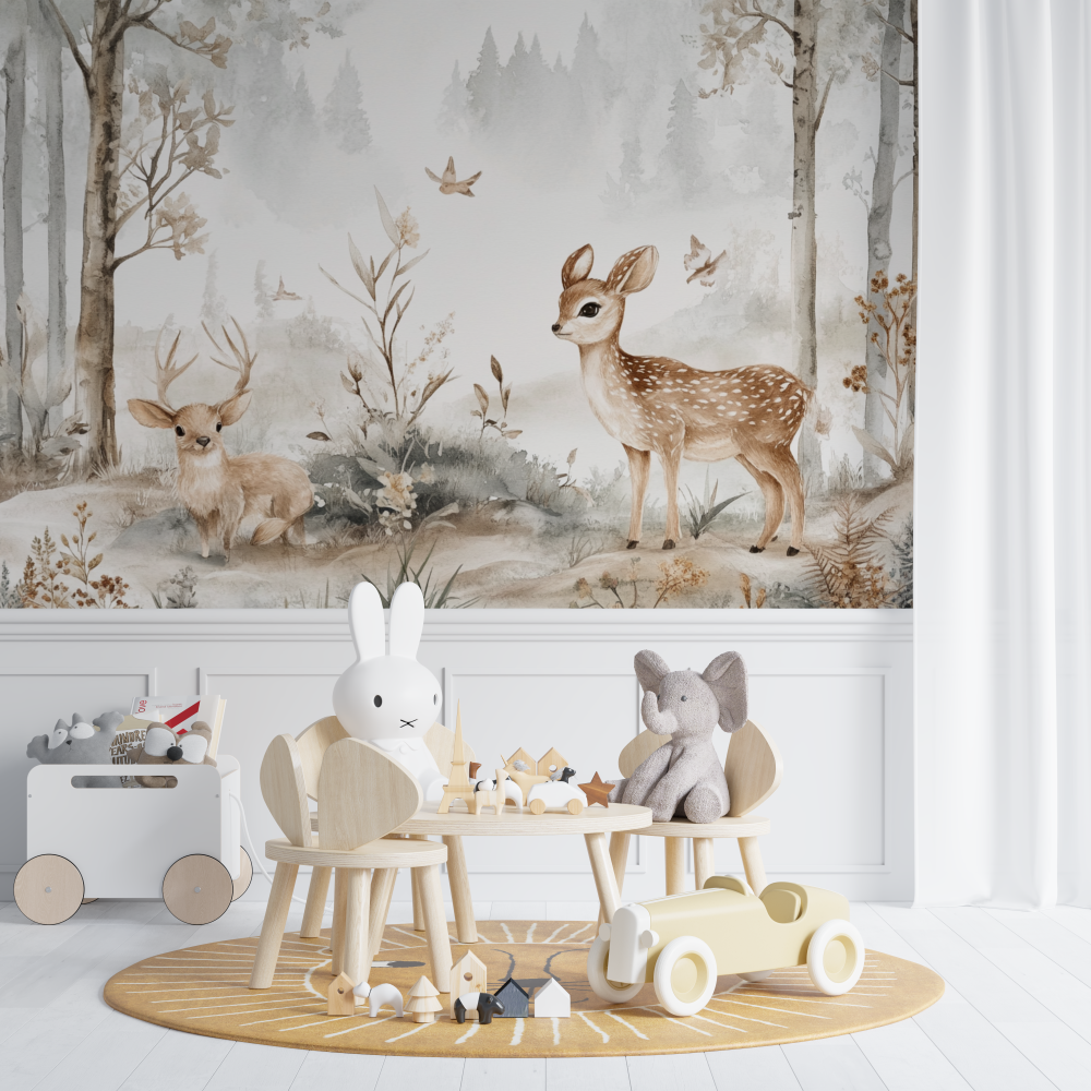 Papier Peint Biche Et Forêt