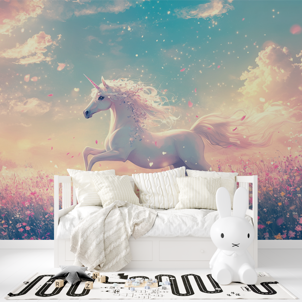 Papier Peint Licorne Danseuse en Fleur