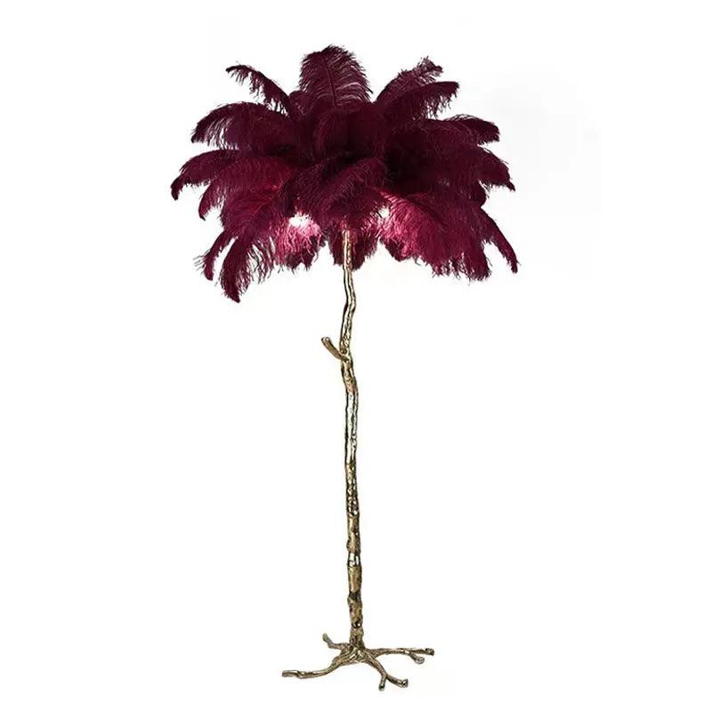 Lampe sur Pied en Plume d'Ostrich - Éclairage Ambiant et Élégant