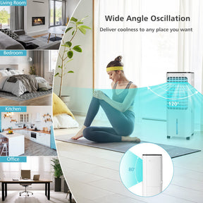 Refroidisseur d'air 4-en-1 Écologique - Confort Personnalisé avec Réservoir de 12L