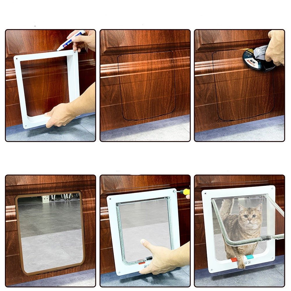 Porte Pliante Sécurisée pour Animaux - Trappe à 4 Voies et Design Polyvalent