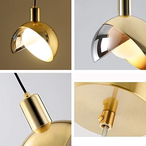 Suspension en Verre Doré Moderne - Design Scandinave Élégant et Réglable