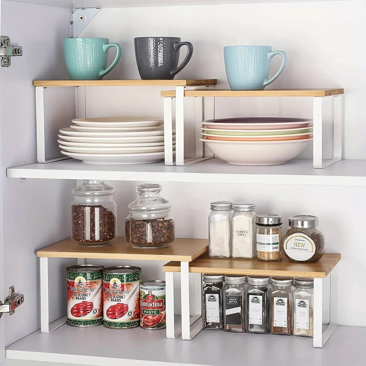 Étagères de Cuisine Empilables | Rangement Pratique pour Épices et Bocaux