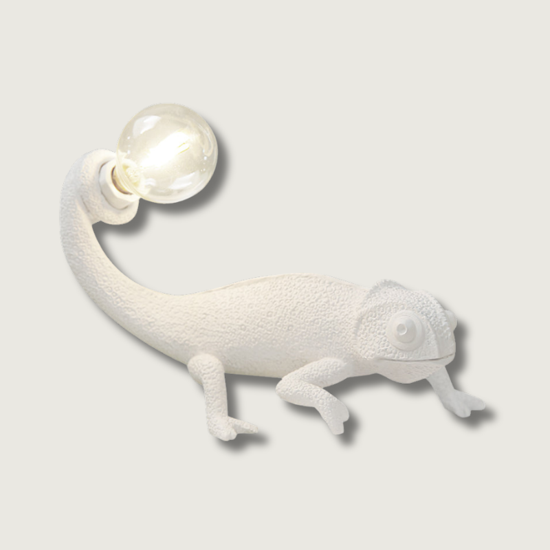 Lampe de Table Caméléon en Résine - Design Unique et Éclairage Chaleureux