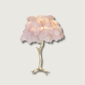 Lampe de Table Élégante en Plumes - Design Luxueux et Atmosphère Romantique