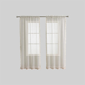 Rideaux en Voile Beige Doux - Élégance Lumineuse pour Espaces Sophistiqués