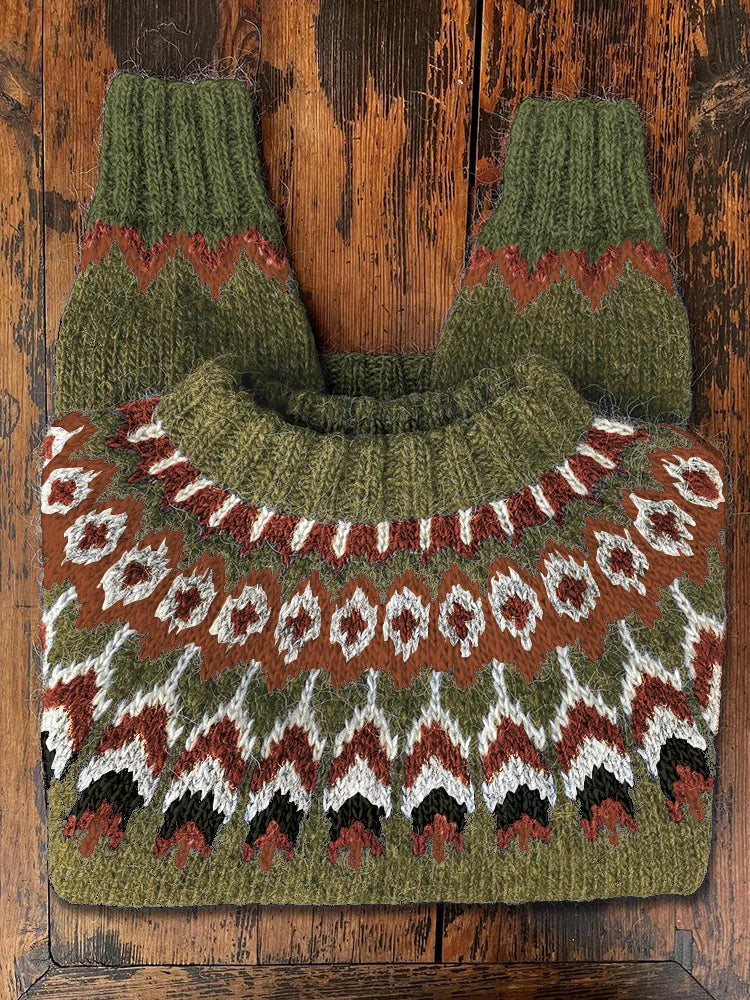 Pull en Tricot Rétro pour Femmes - Style Vintage et Confort Douillet