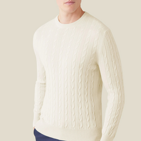 Pull en Maille Torsadée pour Hommes - Confort Douillet en Cachemire