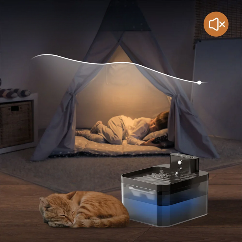 Fontaine d'Eau pour Chat - Activation Automatique et Eau Filtrée