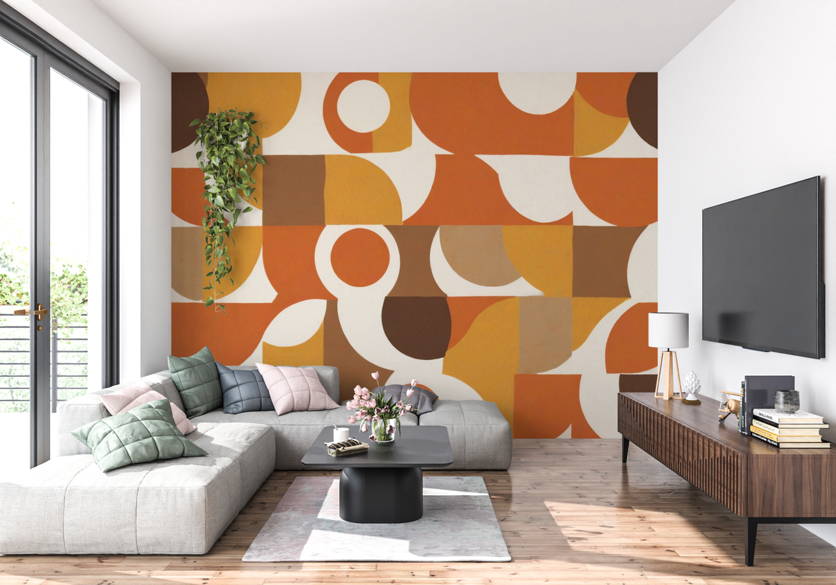 Papier Peint Vintage Orange