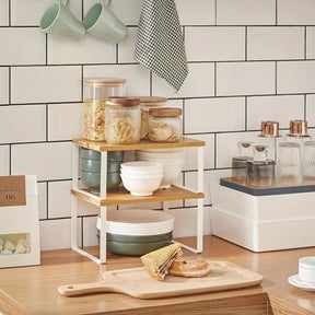 Étagères de Cuisine Empilables | Rangement Pratique pour Épices et Bocaux