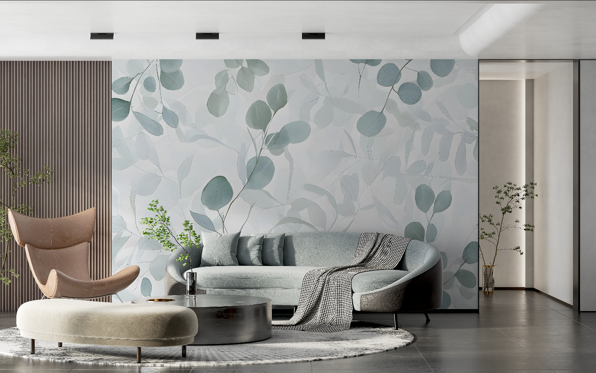 Duck Egg Blue and Grey Wallpaper