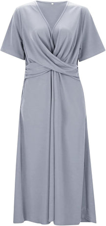 Robe Vintage Femme Décolleté en V - Élégance Intemporelle et Confort Moderne