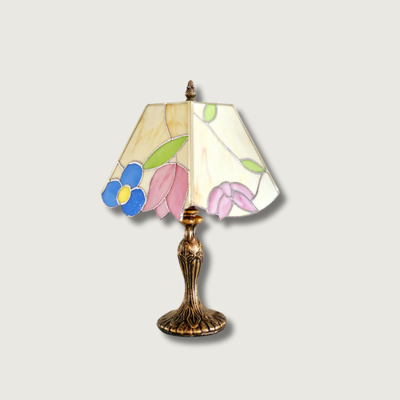 Lampe de Table Tiffany Vintage - Artisanat en Verre Coloré à la Main