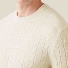 Pull en Maille Torsadée pour Hommes - Confort Douillet en Cachemire