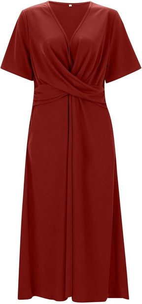 Robe Vintage Femme Décolleté en V - Élégance Intemporelle et Confort Moderne