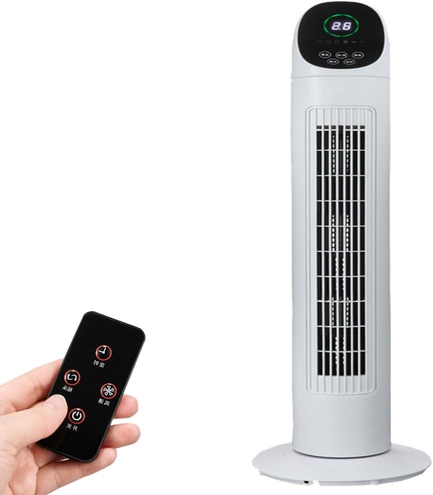 Ventilateur Tour Oscillant Silencieux - Design Épuré avec Télécommande et 80° d'Oscillation