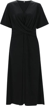 Robe Vintage Femme Décolleté en V - Élégance Intemporelle et Confort Moderne