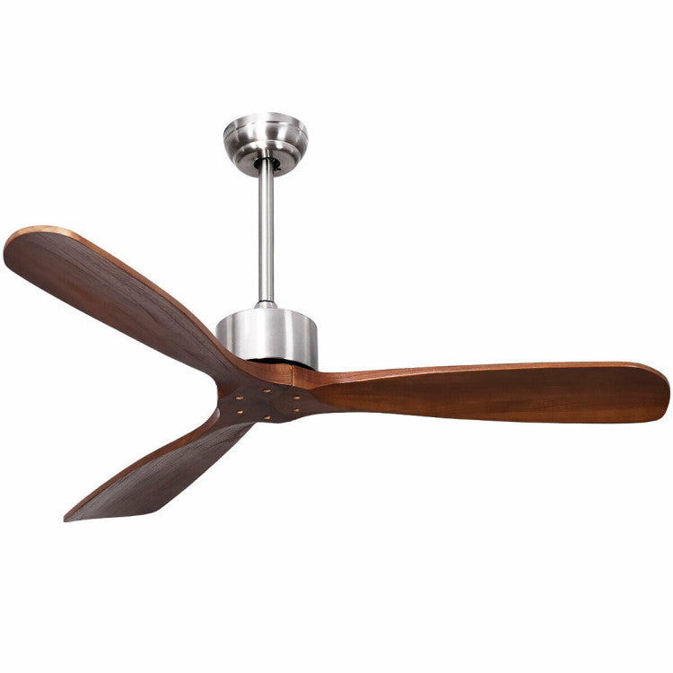 Ventilateur de Plafond Télécommandé - Design Élégant en Nickel Brossé de 52 Pouces