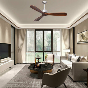 Ventilateur de Plafond Télécommandé - Design Élégant en Nickel Brossé de 52 Pouces
