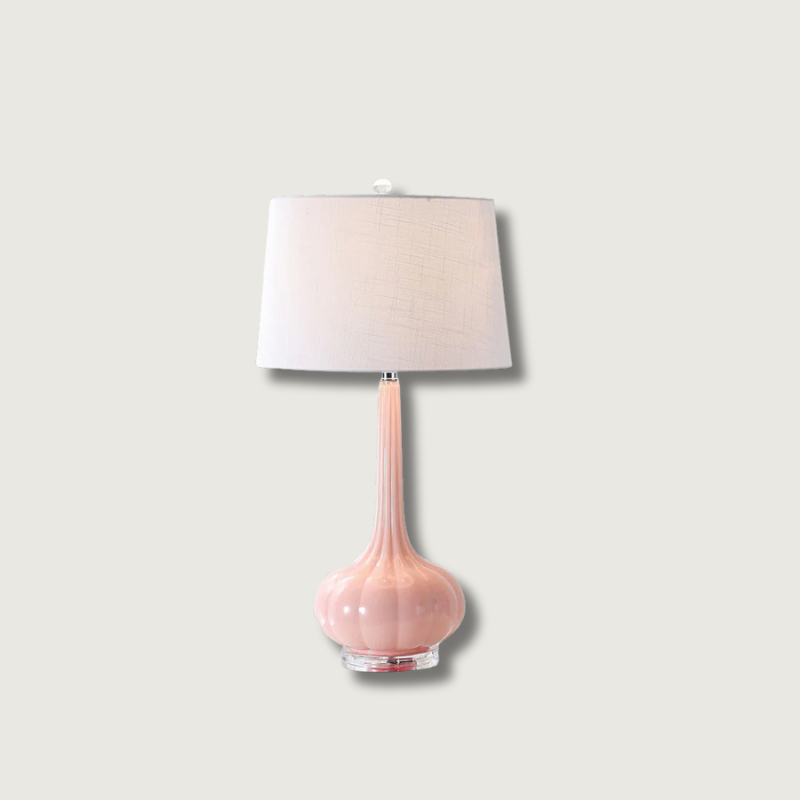 Lampe de Table en Céramique Épurée - Design Élégant avec Abat-jour Blanc