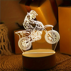 Éclairage LED Motocross 3D - Design Sportif et Économie d'Énergie