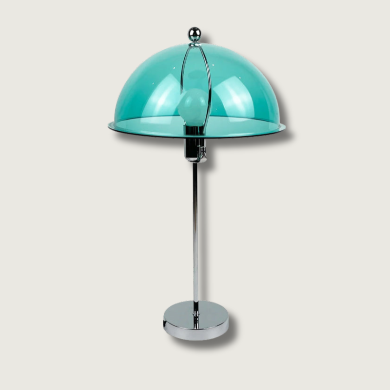 Lampe de Table Élégante en Argent - Design Chic avec Accents Acryliques